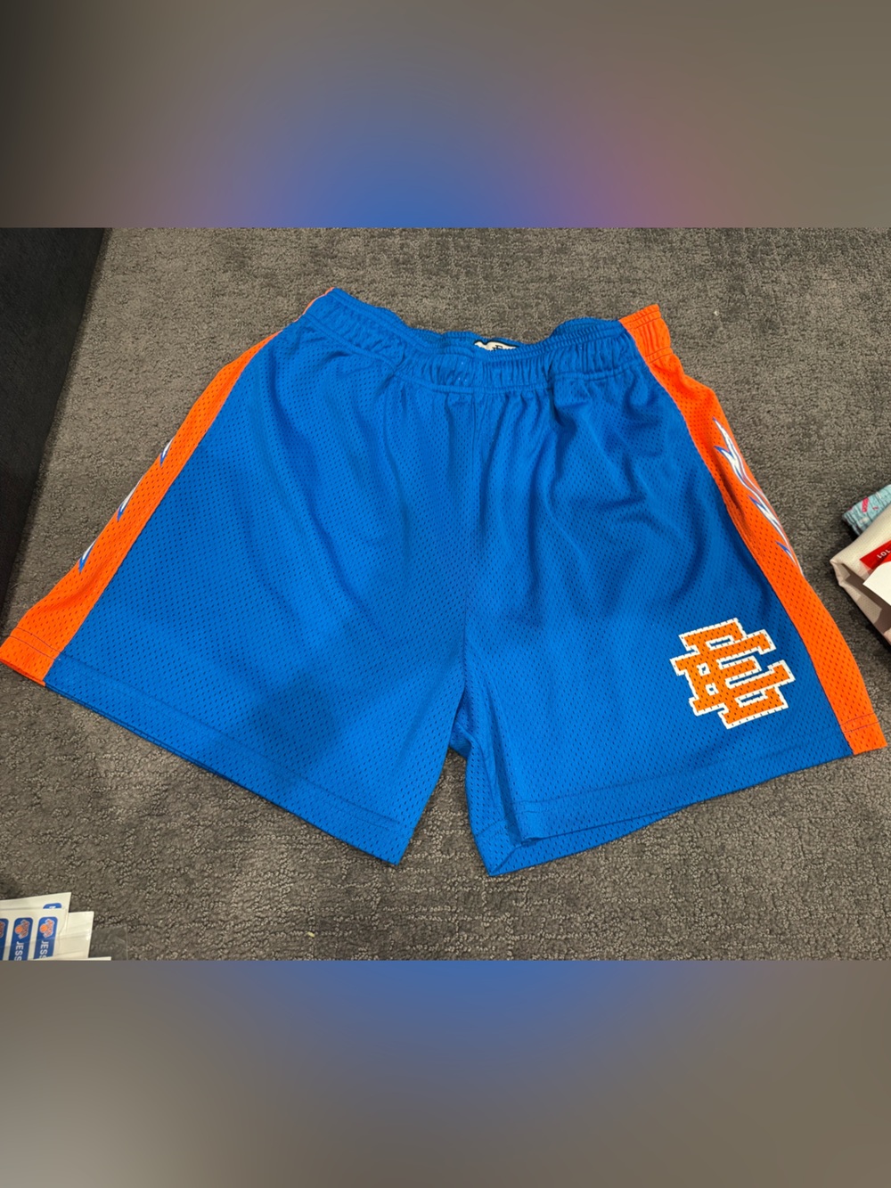 Men's EricEmanuel Blue and Orange Athletic Shorts BRAND NEW without tags